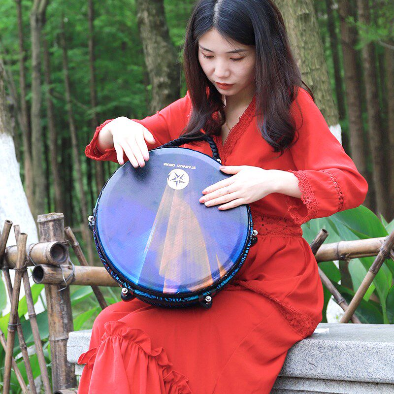 星程非洲鼓成人专业级大手鼓10寸12寸手拍鼓云南丽江非州鼓送鼓架