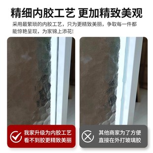 水波纹玻璃隔断超白艺术油画屏风客厅入户浴室玄关卫生间半墙定制