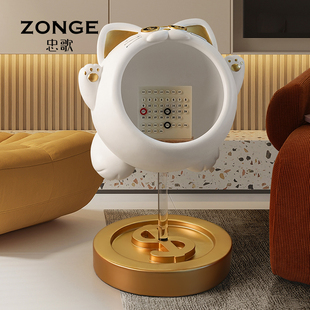 忠歌大嘴招财猫落地摆件大型客厅收纳装饰品乔迁新居礼品开业礼物