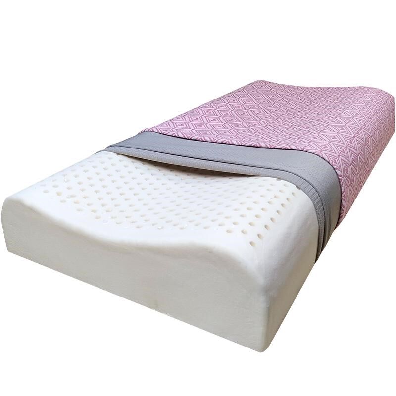 单人长枕头 48x74cm枕套专用护颈椎枕芯宿舍天然乳胶防污渍防螨虫