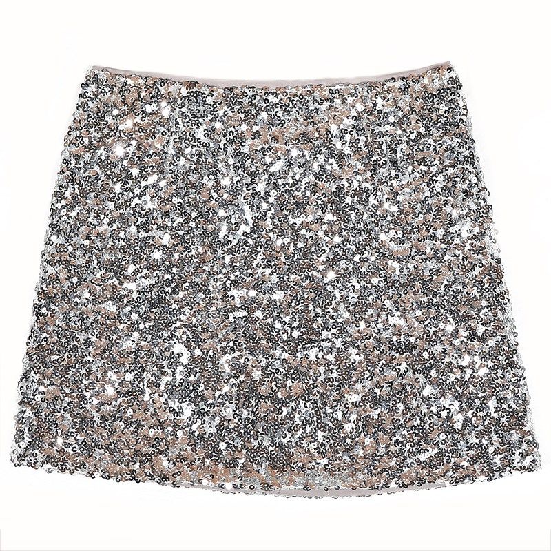 落落狷介 银色亮片半身裙女小个子2024年新款春夏A字裙包臀裙百搭,女装/女士精品,半身裙,淘宝优惠券,粉丝福利购,淘宝优惠卷