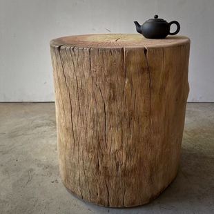 老木头底座花架凳子树桩圆木木桩户外小摆件茶几底座花架自然纹路