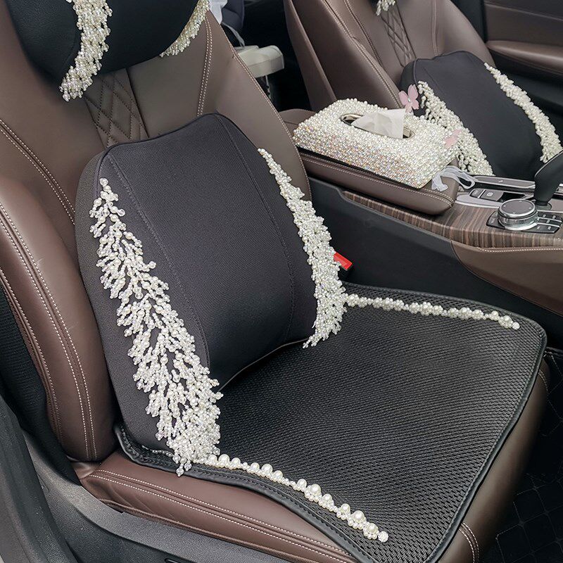雅越珍珠女王汽车坐垫三件套单片无靠背免捆绑毛绒四季单垫时尚女