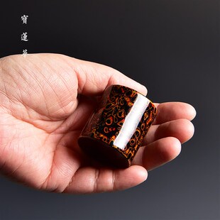 天然大漆盖置 手工生漆盖置 盖座 榉木壶盖托盖架盖子座 茶道配件