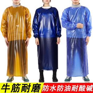牛筋罩衣防水油耐酸碱耐磨加厚石材厂屠宰厂化工穿长袖围裙劳保工