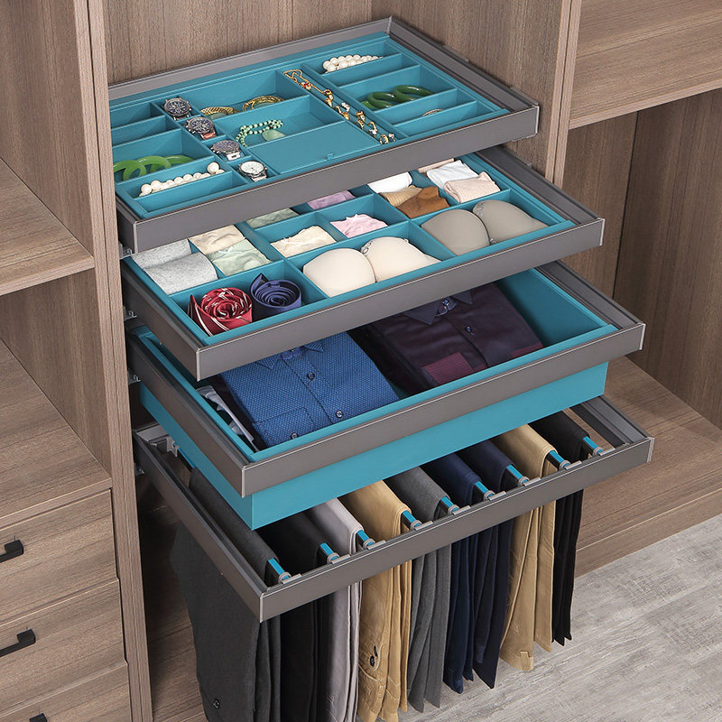裤架衣柜内置拉篮抽屉式首饰盒多功能家用抽拉格子抽伸缩滑轨配件,基础建材,柜内裤架,淘宝优惠券,粉丝福利购,淘宝优惠卷