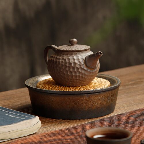 陶瓷壶承干泡台粗陶茶具托盘呈茶承壶垫大号储水养紫砂壶底座配件