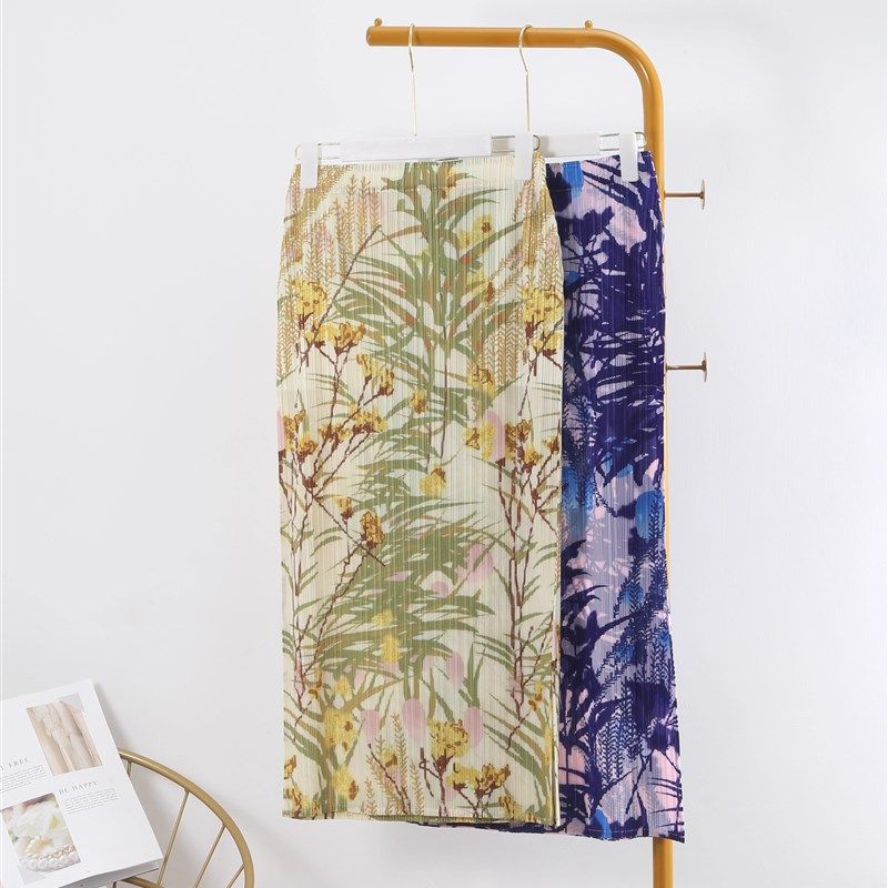 开叉褶皱半身裙女春夏高腰显瘦修身气质款中长裙松紧腰直筒百褶裙,女装/女士精品,时尚防晒服,淘宝优惠券,粉丝福利购,淘宝优惠卷