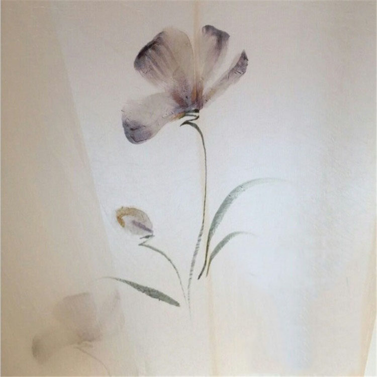 手绘水墨窗纱布料纱帘卧室客厅阳台成品定做新中式美式乡村田园风,居家布艺,定制窗帘,淘宝优惠券,粉丝福利购,淘宝优惠卷