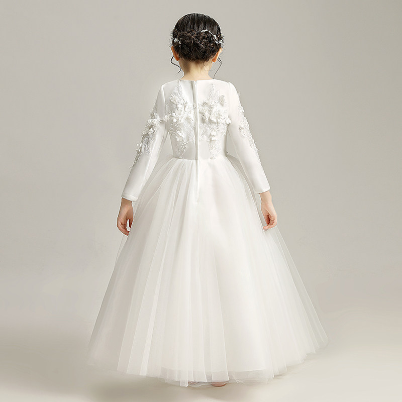 儿童礼服公主裙长袖加绒婚纱小花童结婚礼裙主持人钢琴演出服高端,童装/婴儿装/亲子装,儿童礼服,淘宝优惠券,粉丝福利购,淘宝优惠卷