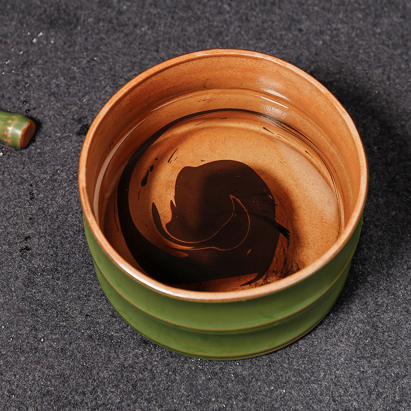 仿竹造型陶瓷笔洗 仿古青竹大号笔洗水盂水洗书画绘画洗毛笔洗缸,文具电教/文化用品/商务用品,笔洗,淘宝优惠券,粉丝福利购,淘宝优惠卷