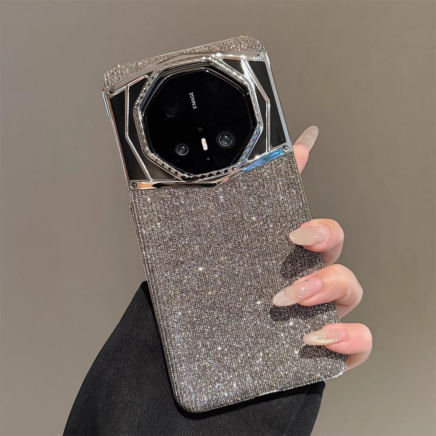 适用华为mate80pro手机壳70RS非凡大师轻奢ins风闪粉渐变金mate60pro+保护套超薄防摔皮革手感外壳高级感男女