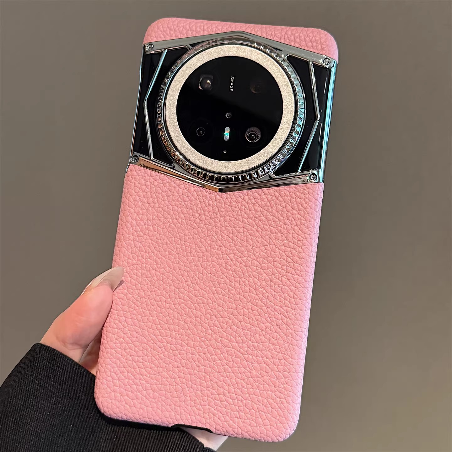 适用华为mate80pro手机壳70RS非凡大师轻奢商务荔枝皮纹mate60pro+保护套超薄防摔皮革电镀外壳高级感男女