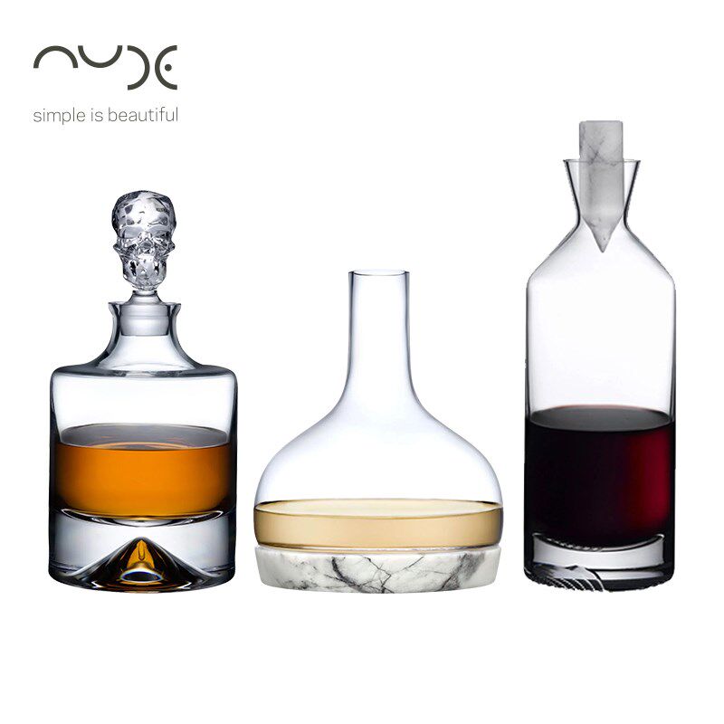 Nude努德进口酒樽水晶玻璃酒具分酒壶手工威士忌刻花酒瓶家用创意