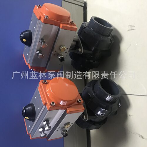 气动UPVC/PVC/PPH/CPVC球阀 双由令承插式塑料气动球阀