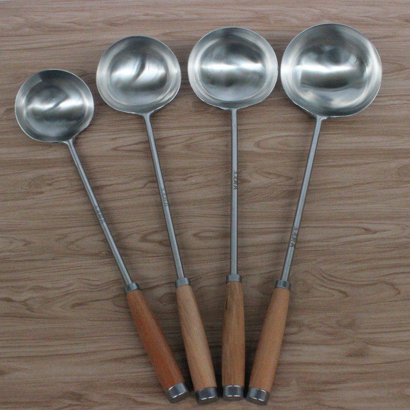 不锈钢厨师加厚长柄炒勺炒菜手勺打菜铁勺子油勺汤勺锅铲酒店家用,厨房/烹饪用具,汤勺,淘宝优惠券,粉丝福利购,淘宝优惠卷