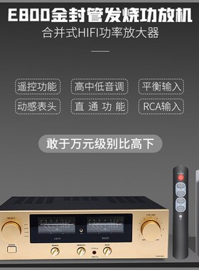 E800功放机 金封管HiFi高保真发烧 大功率家用合并式平衡高低音调