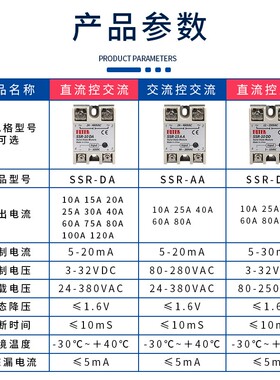 SSR小型220V交流固态继电器24V单相40A直流控制交流模块DA/DD/AA