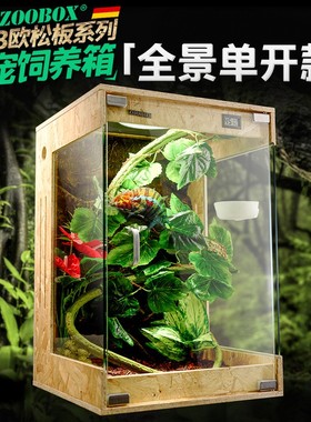 爬虫osb高箱饲养箱IG变色龙睫角网箱保温箱树栖型爬宠箱OSB木箱