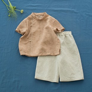 儿童男装汉服夏天新中式日常国风衬衫男童唐装薄款周岁礼服男宝宝