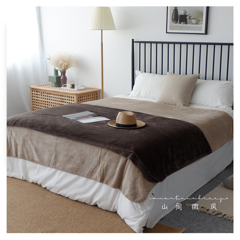 绿色轻奢床尾毯搭毯搭巾盖毯沙发巾民宿披毯午睡毯毛毯宠物毯日式,床上用品,休闲毯/毛毯/绒毯,淘宝优惠券,粉丝福利购,淘宝优惠卷