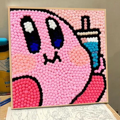 毛球画填充手工diy装饰画粘贴画数字油画益智孩子解压制作玩具