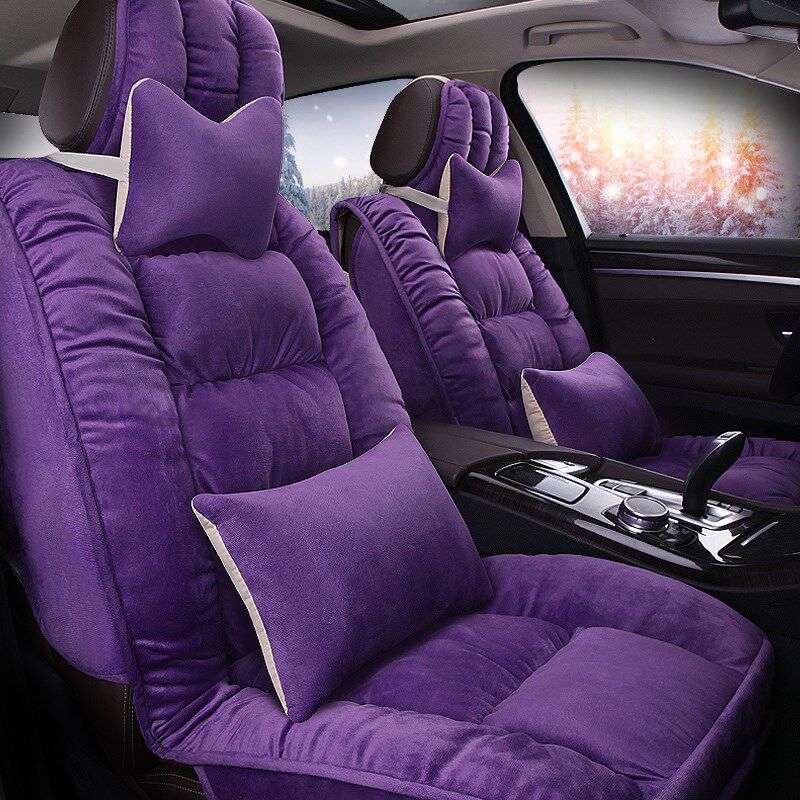 汽车冬季毛绒加绒加厚座套小车主驾驶司机冬天车用保暖短毛绒坐垫
