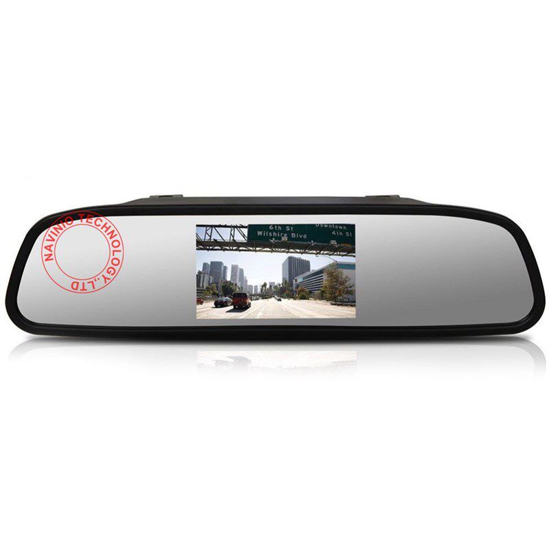 4.3寸倒车后照镜通用后视影像摄像头显示屏车载显示器挂式后照镜