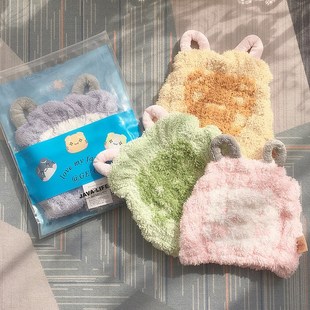 卡通宝宝干发帽超柔吸水可爱 立体提花儿童速干A类珊瑚绒套头浴帽