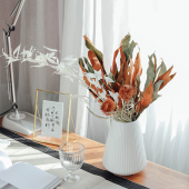 复古森系天然双面叶干花插花真花套装 饰摆件 进口针垫花家居橱窗装