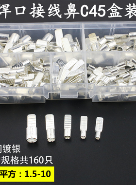 C45插片DZ47插针 冷压铜鼻子 空开接线端子 紫铜焊接片1.5~10平方