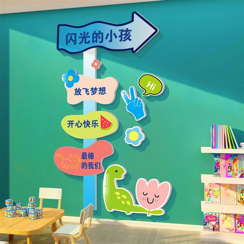 幼儿园环创主题墙画室美术教室布置装饰材料文化墙班级指路牌定制,家居饰品,文化墙贴,淘宝优惠券,粉丝福利购,淘宝优惠卷