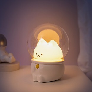 宇航员可爱小夜灯卧室女生睡觉充电款床头睡眠灯少女心台灯不插电