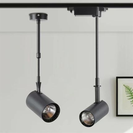 加长杆轨道射灯led灯服装店铺商用伸缩吊杆滑道轨射灯下挂导轨灯