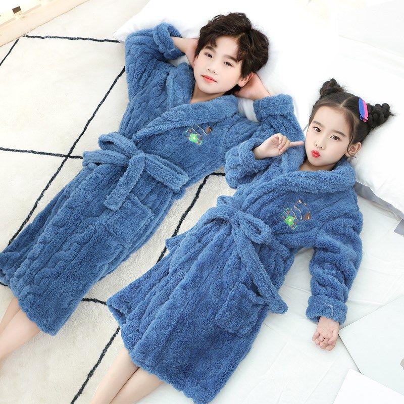 睡袍男童秋冬加厚加绒珊瑚绒长款睡衣女童2024年新款法兰绒家居服,童装/婴儿装/亲子装,家居袍/睡袍,淘宝优惠券,粉丝福利购,淘宝优惠卷