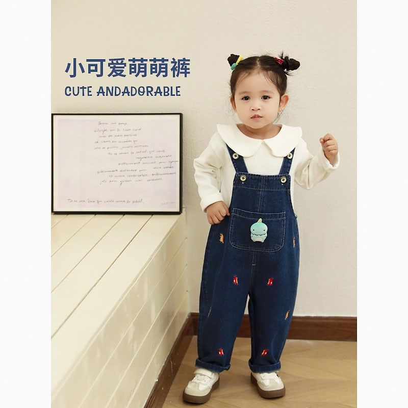 女宝宝背带裤2024秋季新款婴幼儿深蓝软牛仔连体裤可爱小童长裤,童装/婴儿装/亲子装,裤子,淘宝优惠券,粉丝福利购,淘宝优惠卷