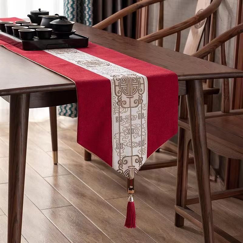 新中式涤麻防滑桌旗简约大气客厅餐桌布茶几电视柜盖布中国风床尾,居家布艺,桌旗,淘宝优惠券,粉丝福利购,淘宝优惠卷