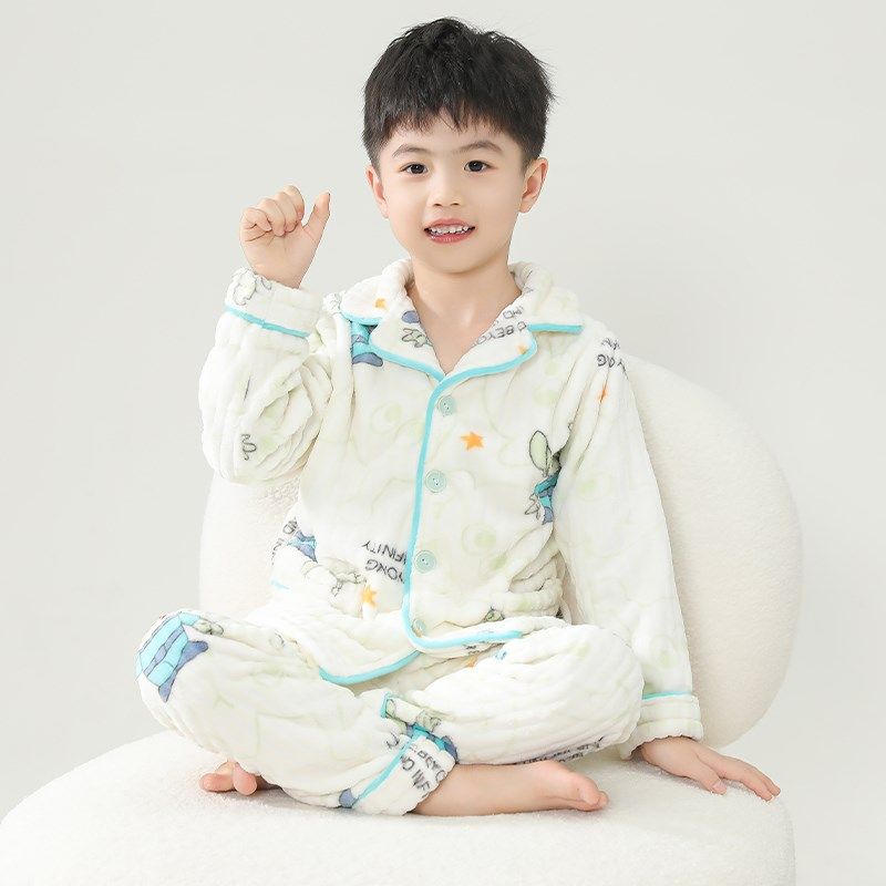 男童儿童法兰绒睡衣秋冬季女童宝宝小男孩加厚款亲子装家居服套装,童装/婴儿装/亲子装,家居服套装,淘宝优惠券,粉丝福利购,淘宝优惠卷