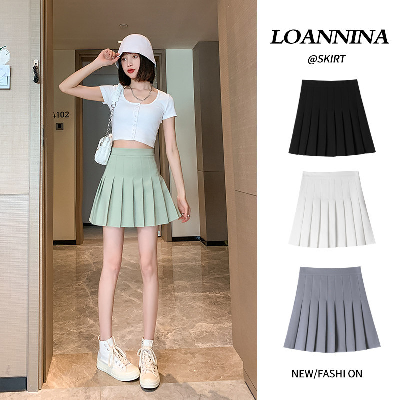 绿色百褶裙半身裙女夏季2022新款高腰显瘦小个子a字短裙学生裙子,女装/女士精品,半身裙,淘宝优惠券,粉丝福利购,淘宝优惠卷