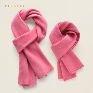 白色桃红色儿童羊毛围脖防风女孩毛线小围巾短款女童宝宝冬季可爱