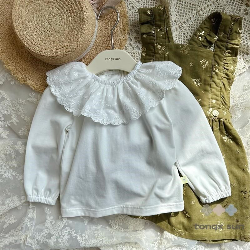 90~150码*女童春秋上衣 柔软纯棉纯白镂空翻领娃娃领衬衫 娃娃衫,童装/婴儿装/亲子装,T恤,淘宝优惠券,粉丝福利购,淘宝优惠卷