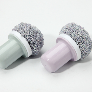 钢丝球纳米植萃清洁球厨房家用不锈钢带手柄刷子不掉丝洗碗锅刷子