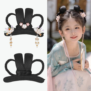 儿童古风假发芊芊发髻汉服发包古装多款女童舞台演出可爱发髻造型