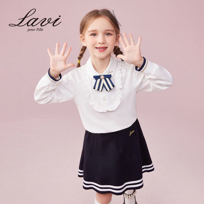 LAVI儿童polo衫长袖t恤衫春秋薄款童装2024新款女孩打底衫弹力棉,童装/婴儿装/亲子装,儿童POLO衫,淘宝优惠券,粉丝福利购,淘宝优惠卷