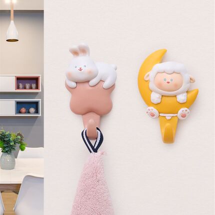 卡通动物形象挂钩可爱装饰挂钩门口玄关钥匙墙上墙挂衣帽架免打孔