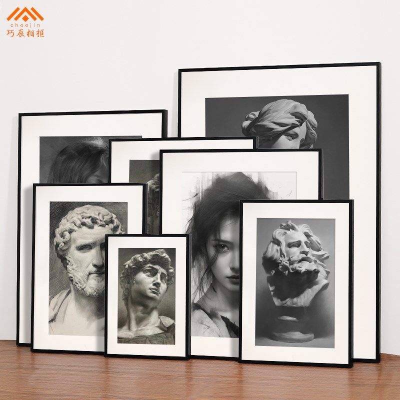 黑色铝合金画框定制相框空框挂墙a4A3外框4k8开素描作品尺寸装裱,家居饰品,相框/画框,淘宝优惠券,粉丝福利购,淘宝优惠卷