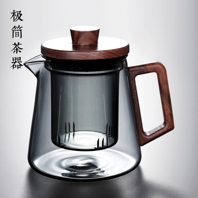 高硼硅耐高温玻璃过滤网内置冲沏泡花茶壶茶水分离器单壶家用茶具
