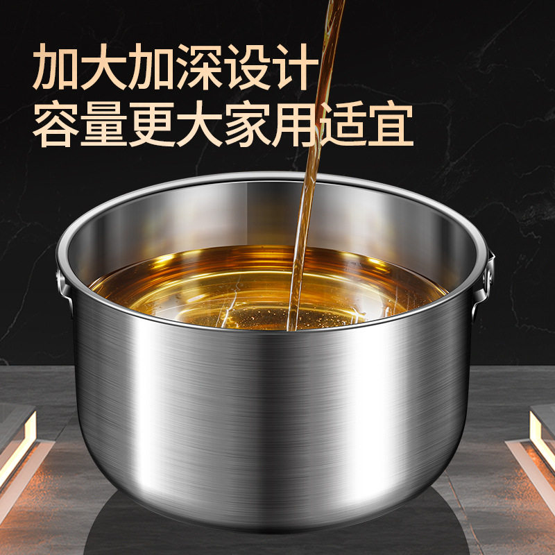 不锈钢猪油盆家用带盖大容量油碗密封储油罐加厚耐高温带提手油壶