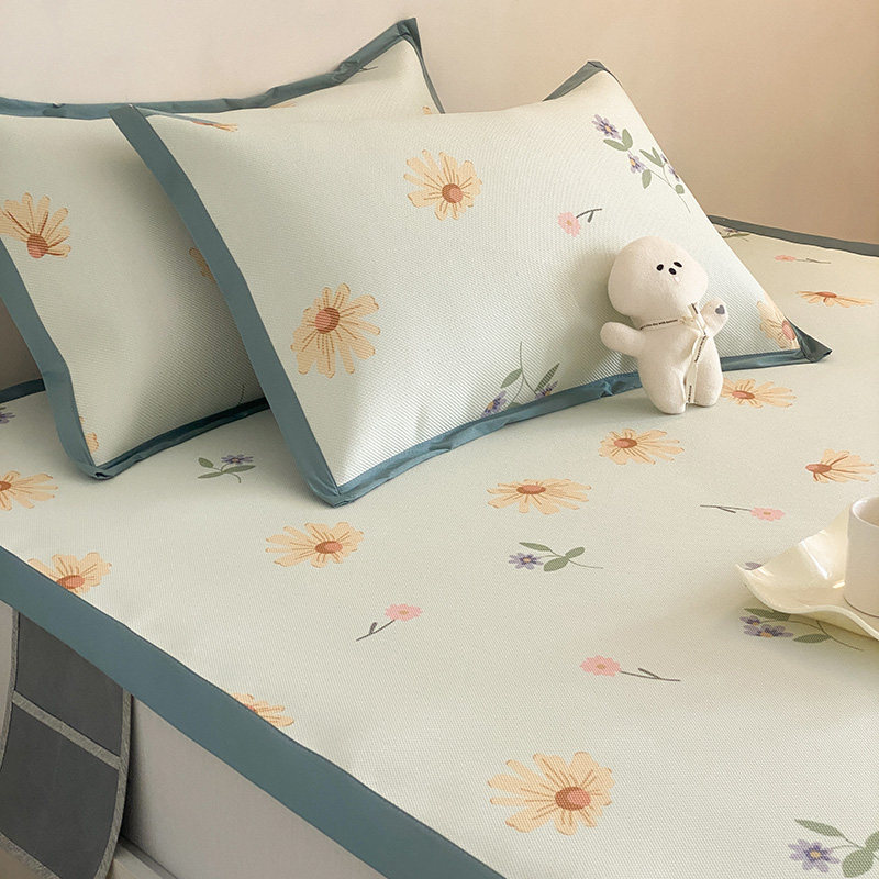 田园夏天冰丝席可水洗空调席床笠式凉席三件套1.5m1.8米A类冰藤席,床上用品,冰丝席,淘宝优惠券,粉丝福利购,淘宝优惠卷