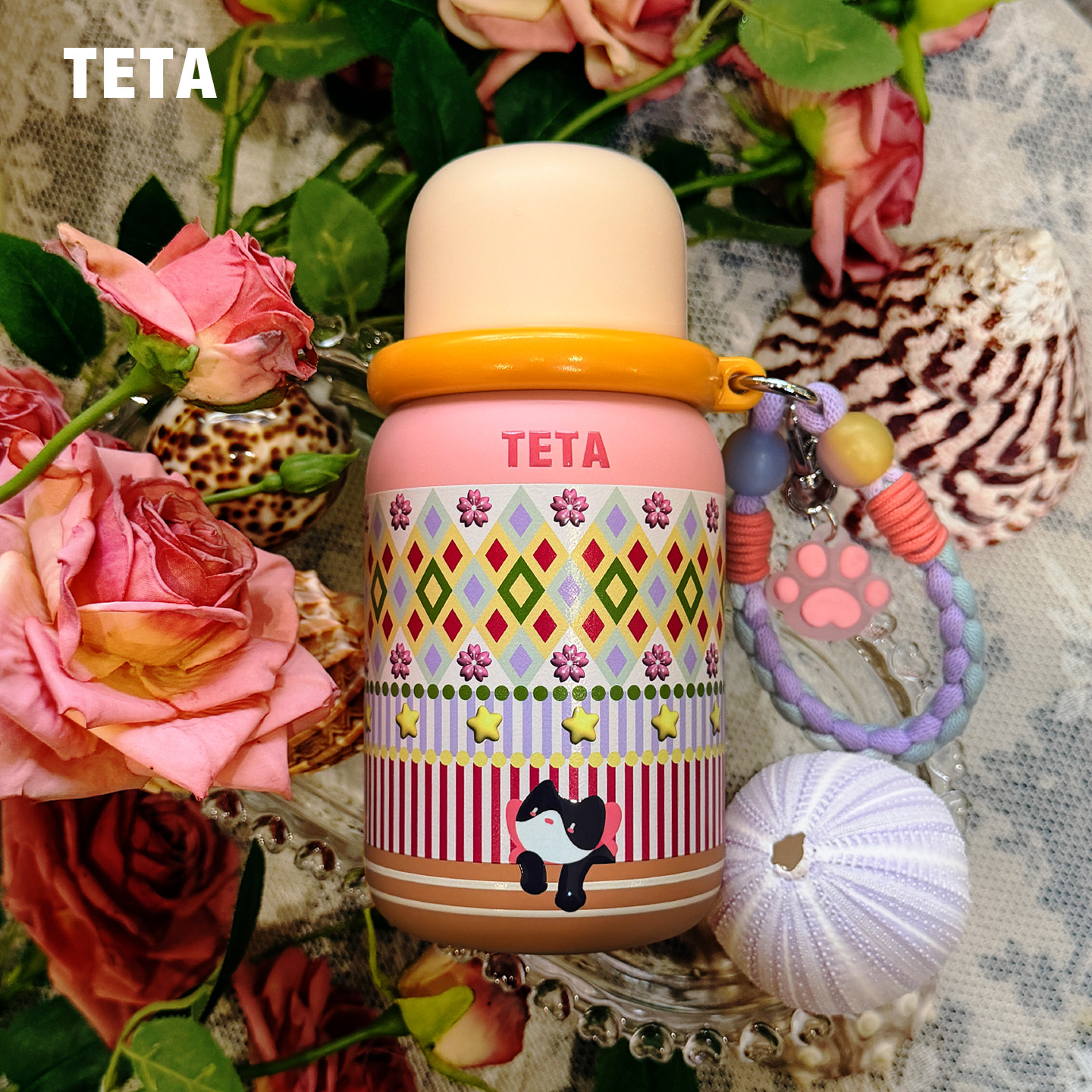 TETA随行圆盖杯外出便携女生高颜值保温水杯子2026新款生日礼物